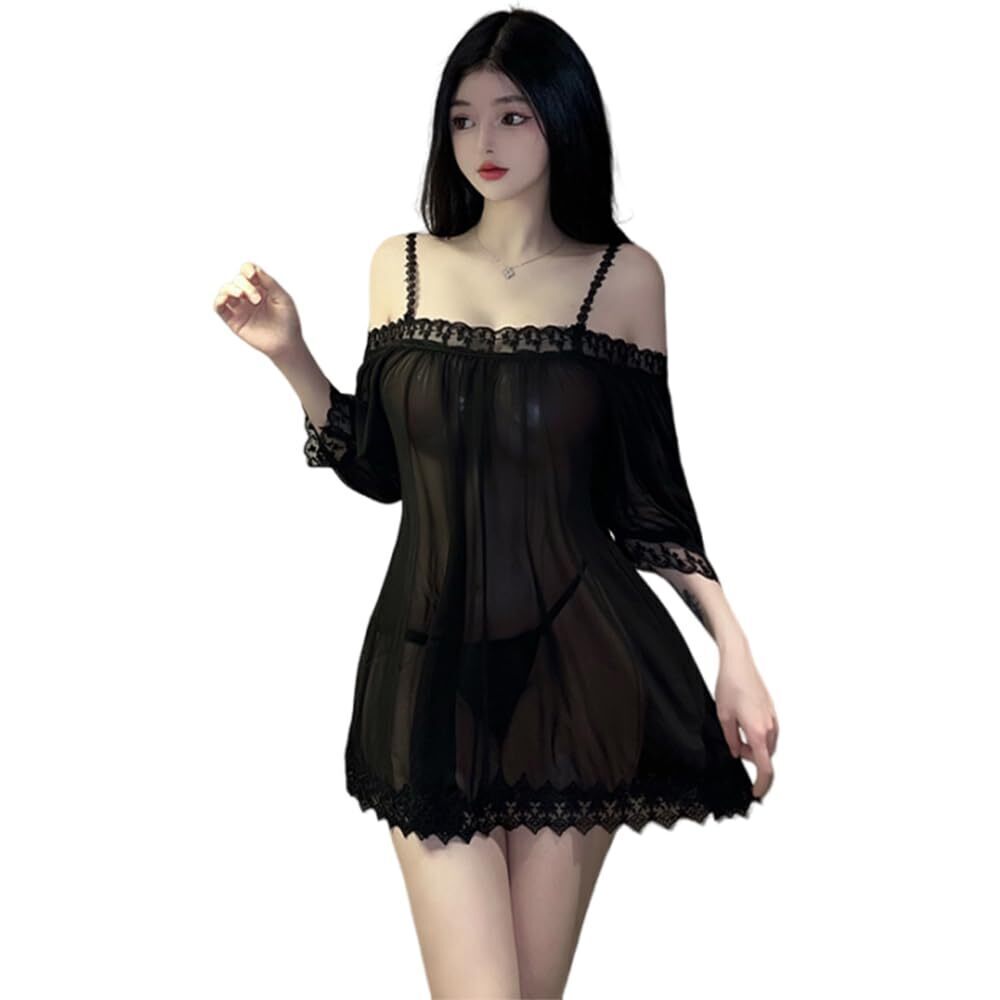7460 sexy lace nightgown cosplay camisole dress Japanese tight sleepwear